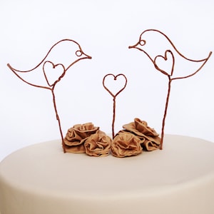 Vintage Cake Topper, Liebe Vögel Kuchen Topper, romantische Hochzeitstorte Topper, Vogel Kuchen Topper, rustikale Kuchen Dekor