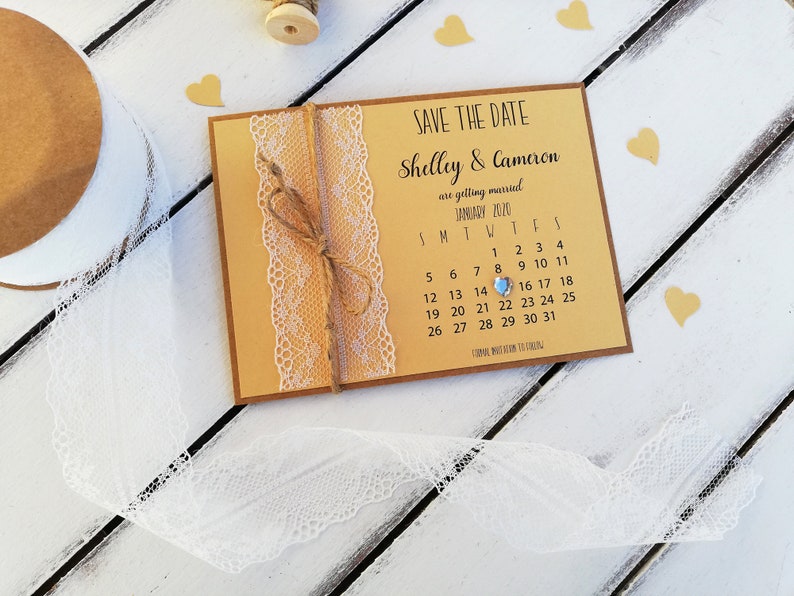 Save the date cards, Wedding invitations, Save the date cards and envelopes, Rustic save the date no picture, Wedding invite, Custom, Lace image 9