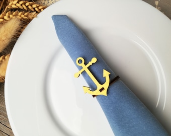 Anchor napkin ring, Nautical Napkin Ring, Beach Wedding, Nautical Baby Shower, Coastal table Decor