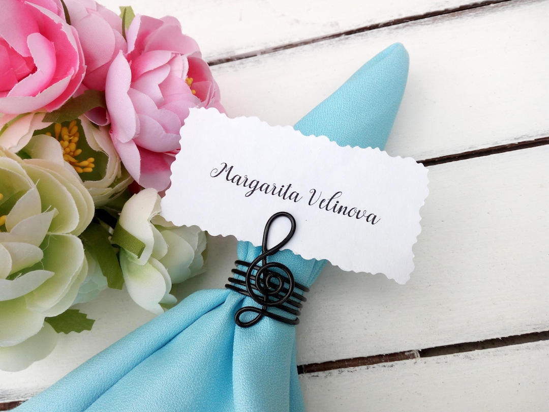 Clef Place Card Holder, Napkin Ring Holder, Name Tag Holder, Music