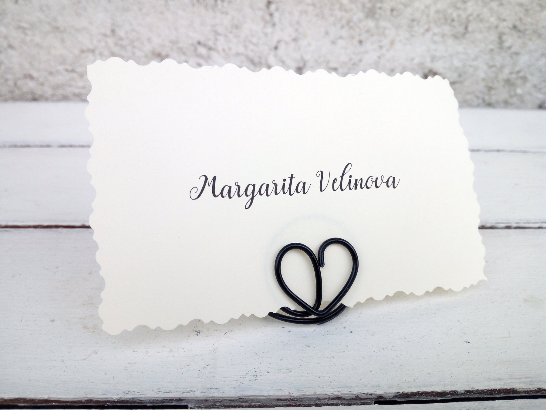 Heart Place Card Holder Gold Escort Card Holders Silver Etsy