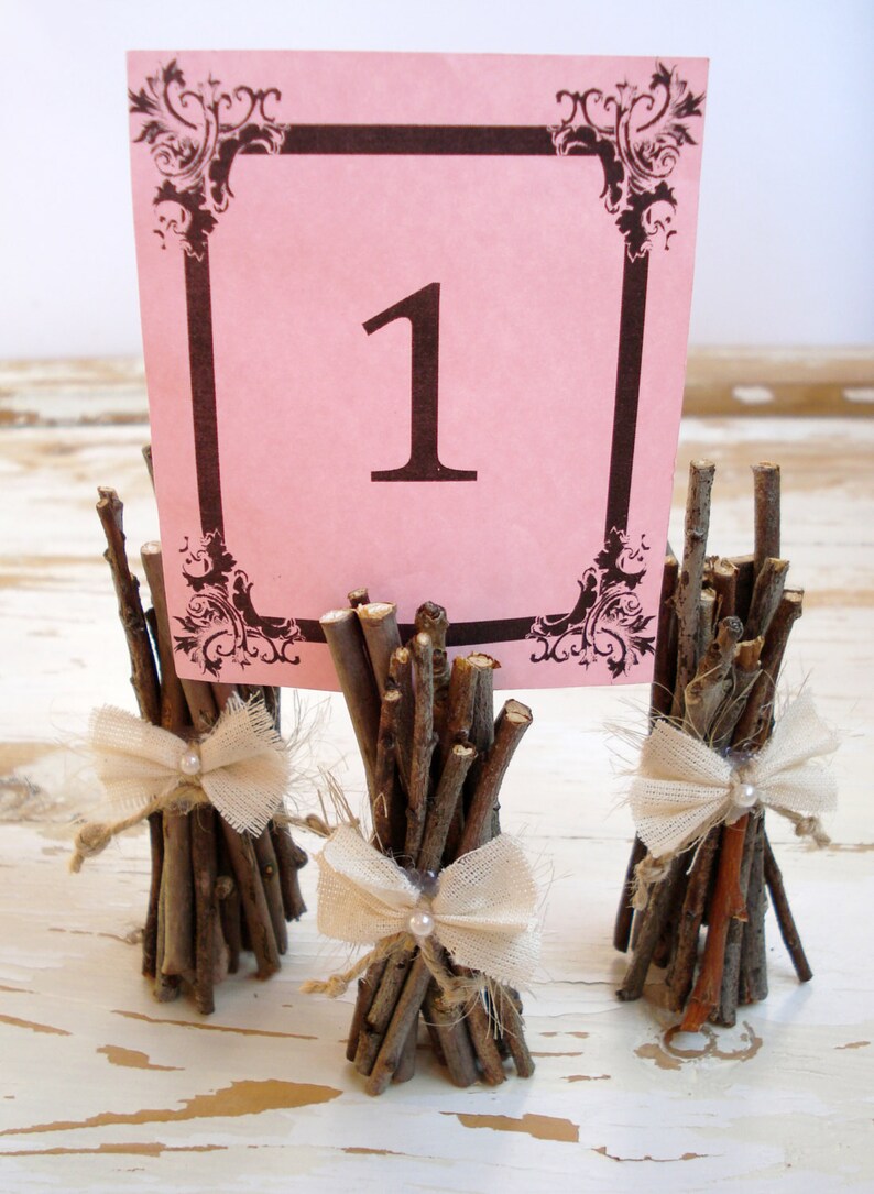 25 Wood place card holder Name tag holder Table number Etsy