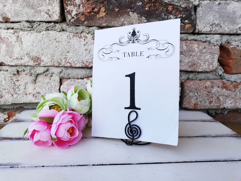 Clef Table Number Holder Menu Stand Number Card Holder Etsy