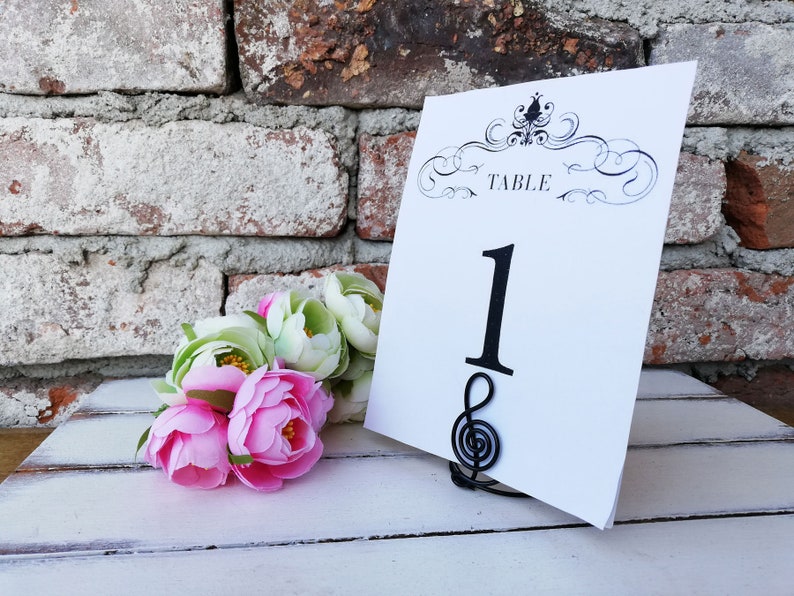 Clef Table Number Holder Menu Stand Number Card Holder Etsy