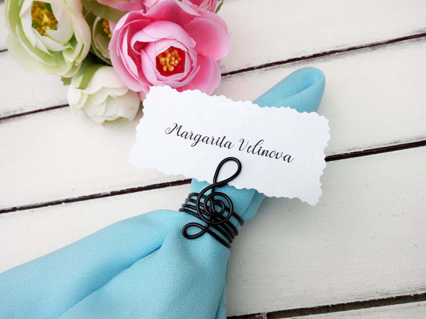 Clef place card holder Napkin ring holder Name tag holder Etsy