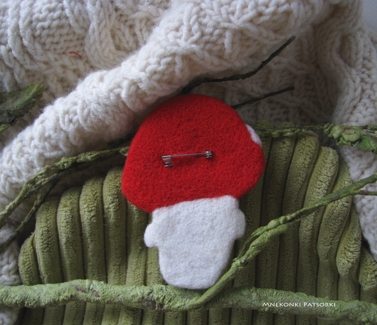 Fly Amanita Mushroom Brooch main image 1