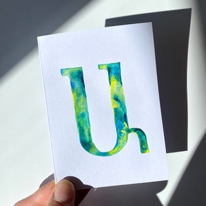 Lettre arménienne Aquarelle peinte à la main Carte de voeux