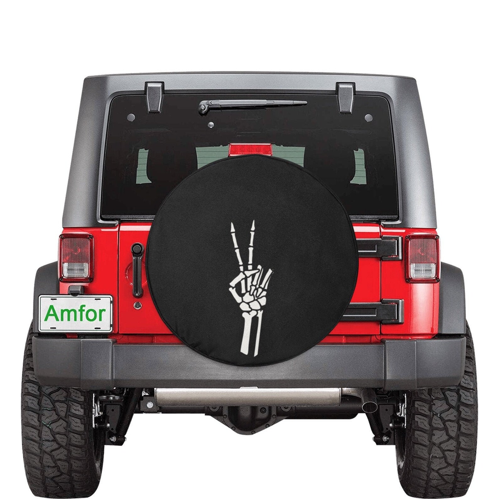 Skeleton Hand Peace Sign Jeep Tire Cover Etsy