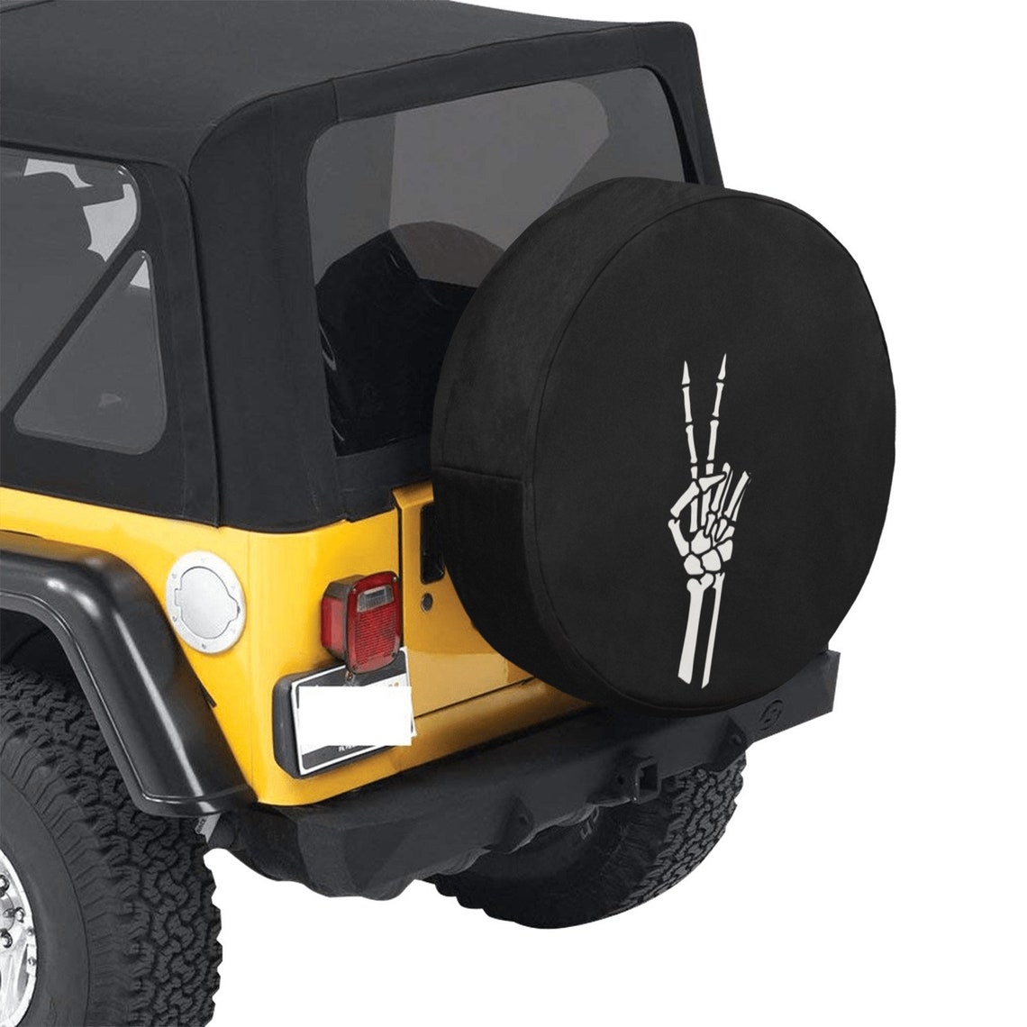 Skeleton Hand Peace Sign Jeep Tire Cover Etsy