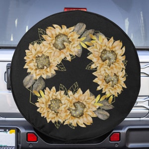 Yellow Sunflower Wreath Spare Jeep Tire Cover for Women - Etsy Ireland