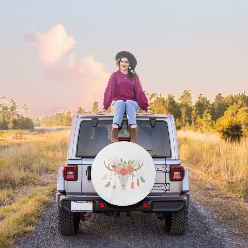 White Jeep Tire Cover With Backup Camera Hole Option Spare Etsy