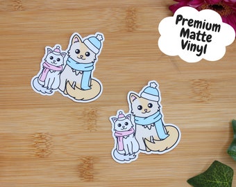 Winter Cookie & Luna Cat Die Cut Stickers