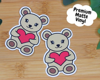 Heart Bear Die Cut Stickers