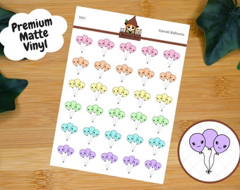 Kawaii Balloon Icon Planner Stickers