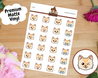 Cookie Cat Emotion Icon Planner Stickers