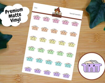 Kawaii Laundry Icon Planner Stickers