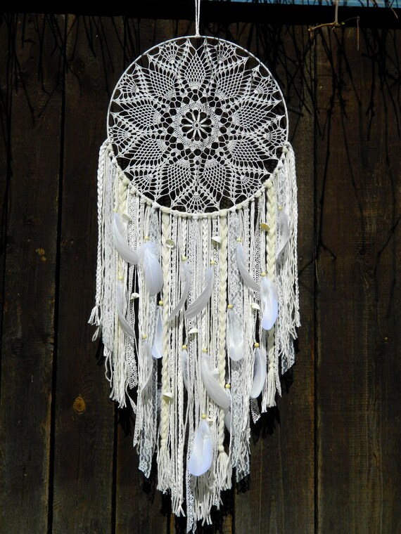 Extra Large Ivory Lace Dreamcatcher Boho Wedding Decor Cream Etsy