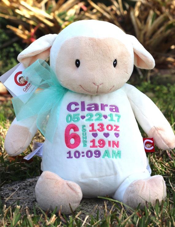 Embroidered Stuffed Animal Embroidered Birth Stats Custom Etsy