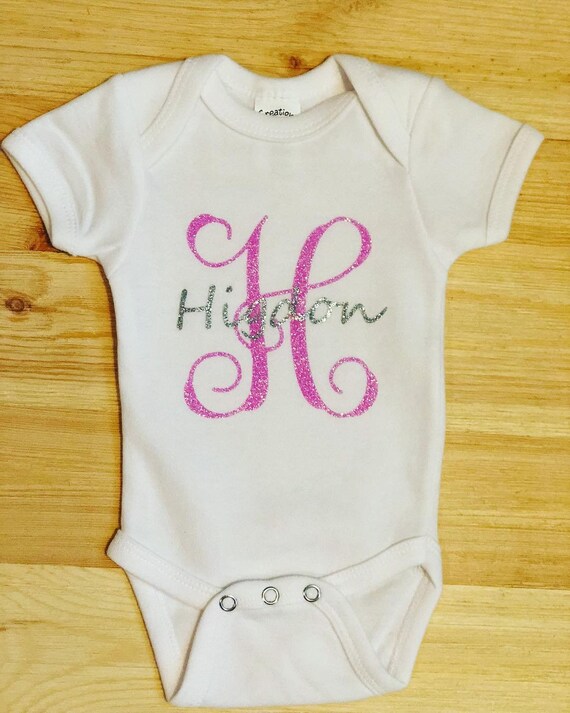 monogram onesie girl