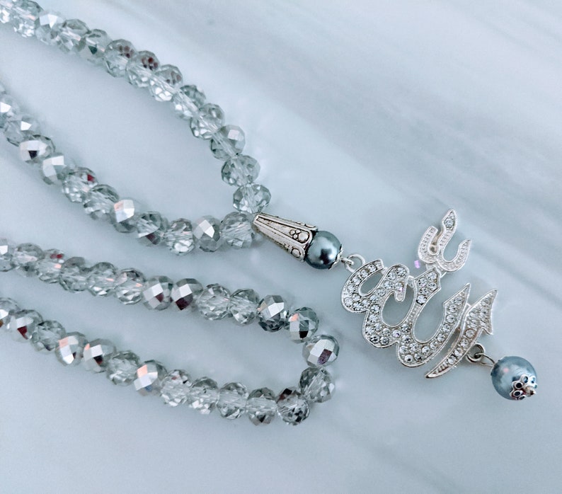 Silver Crystal Tasbih Etsy