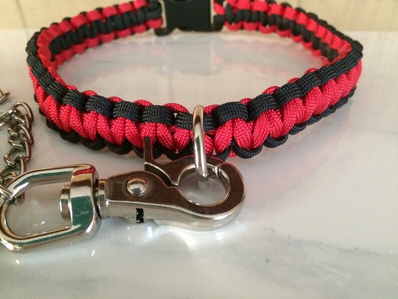 Red Paracord Adult Collar With Leash Submissive Bondage Etsy