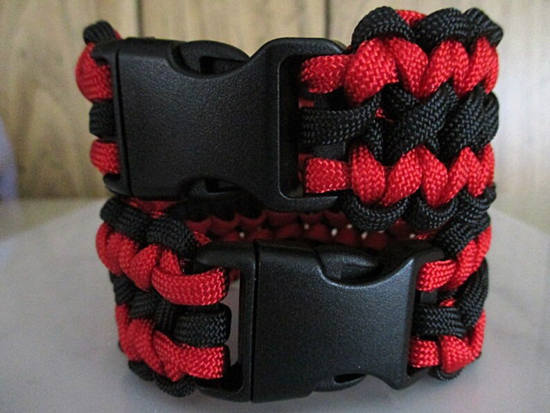Red and Black Paracord Wrist restraints Dominant Submissive Etsy