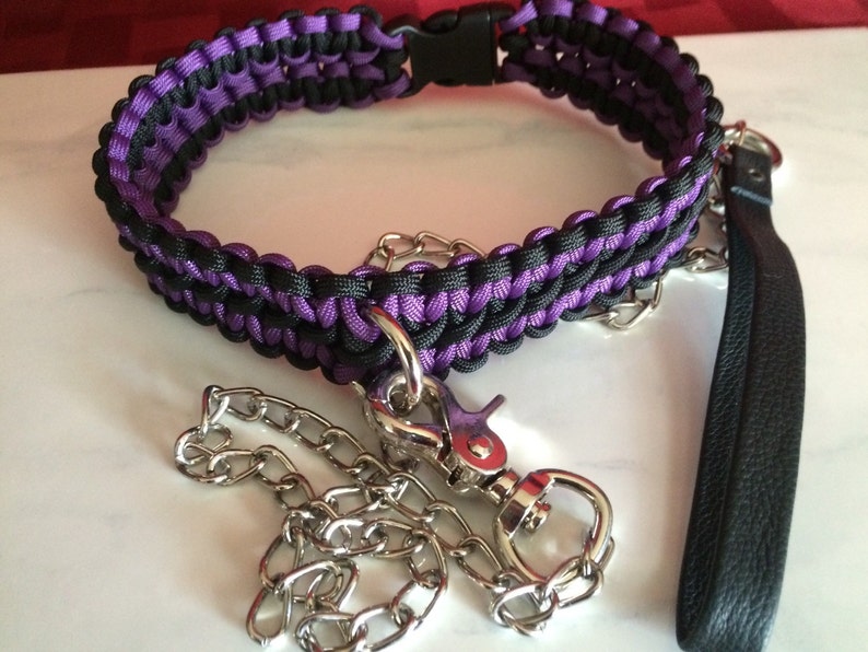 Adult Submissive Collar Purple And Black Paracord Dominate Etsy