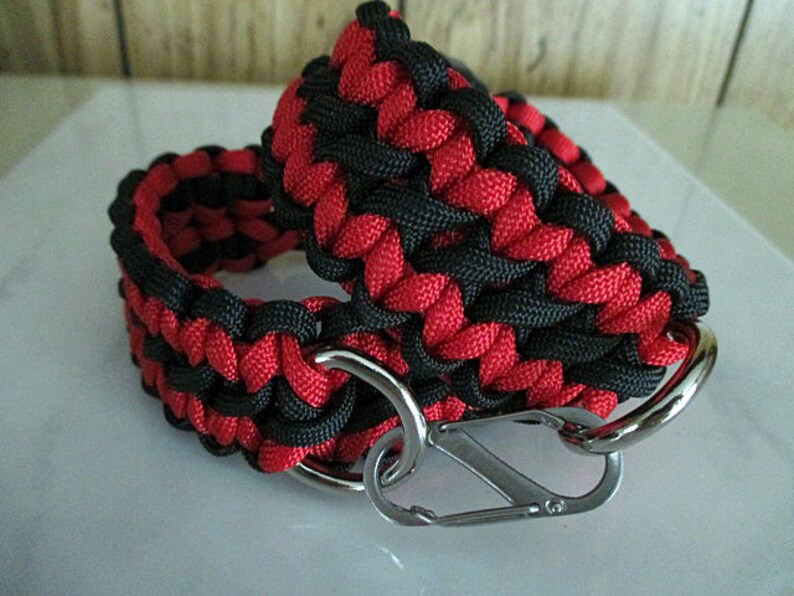 Red and Black Paracord Wrist restraints Dominant Submissive Etsy