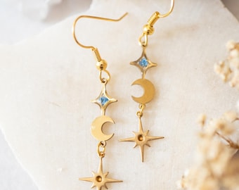 ACOTAR Earrings, Real Pressed Flowers in Resin, Velaris Jewelry, Acotar jewelry, Velaris, A Court of Thorns and Roses, Dried Flowers, Stars