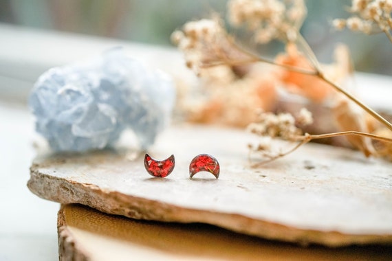 Real Pressed Flowers Stud Earrings