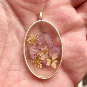 CUSTOM jewelry with your flowers Real Pressed Flowers in Resin Necklaces and Earrings Send us your flowers image 8