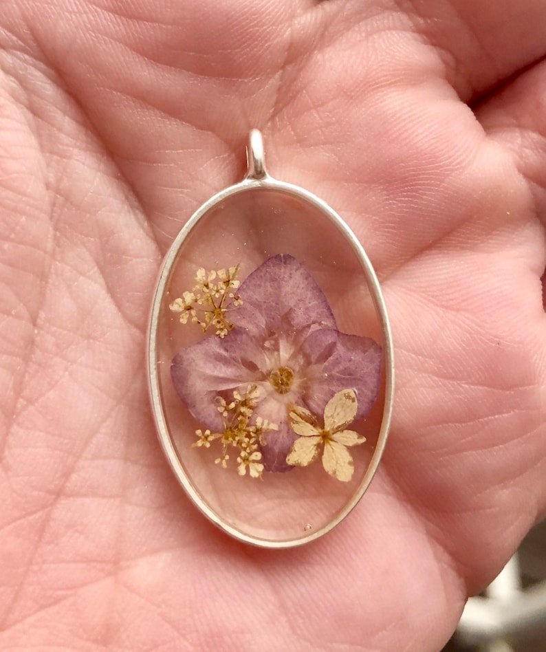 CUSTOM jewelry with your flowers Real Pressed Flowers in Resin Necklaces and Earrings Send us your flowers image 8