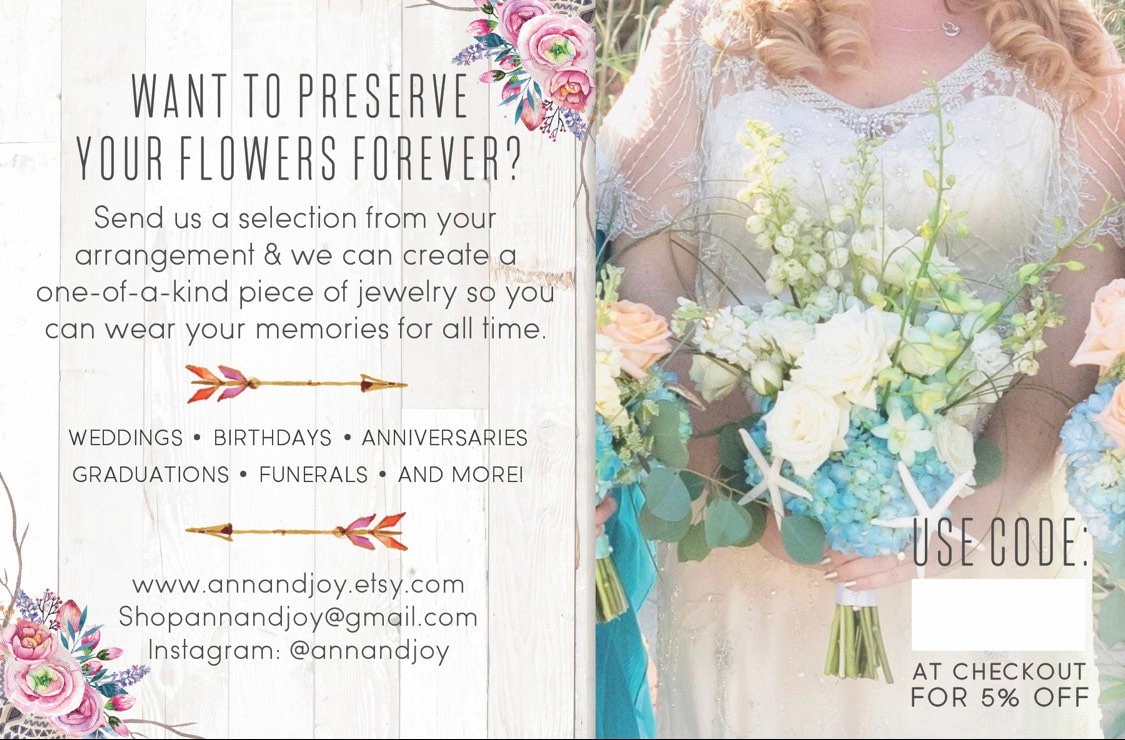 CUSTOM jewelry with your flowers! Real Pressed Flowers in Resin Necklaces and Earrings - Send us your flowers! - Thumbnail 2