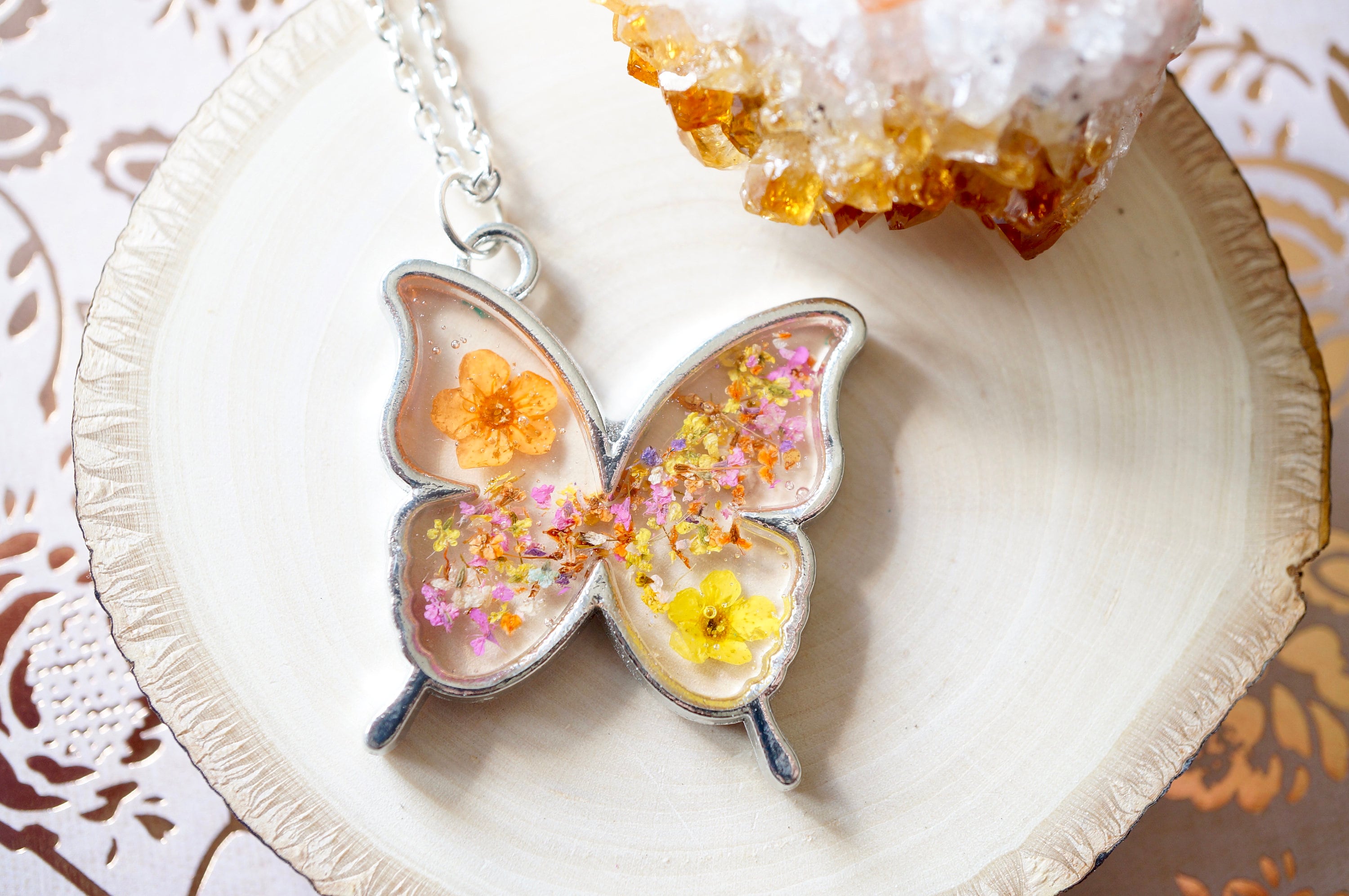 Butterfly on sale resin necklace