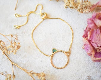 Real Pressed Flowers and Resin Adjustable Bracelet, Gold Oval with Pink Flowers, Druzy