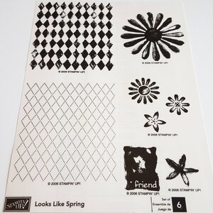 Looks Like Spring - Stampin&#39; Up! Rubber Stamp Set - Rubber Stamps - Floral Stamps - Background Stamps - Wood Stamps - Retired Stampin Up