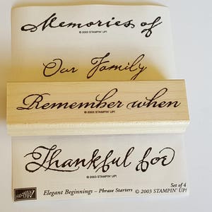 Elegant Beginnings - Phrase Starters - Stampin&#39; Up! Rubber Stamp Set