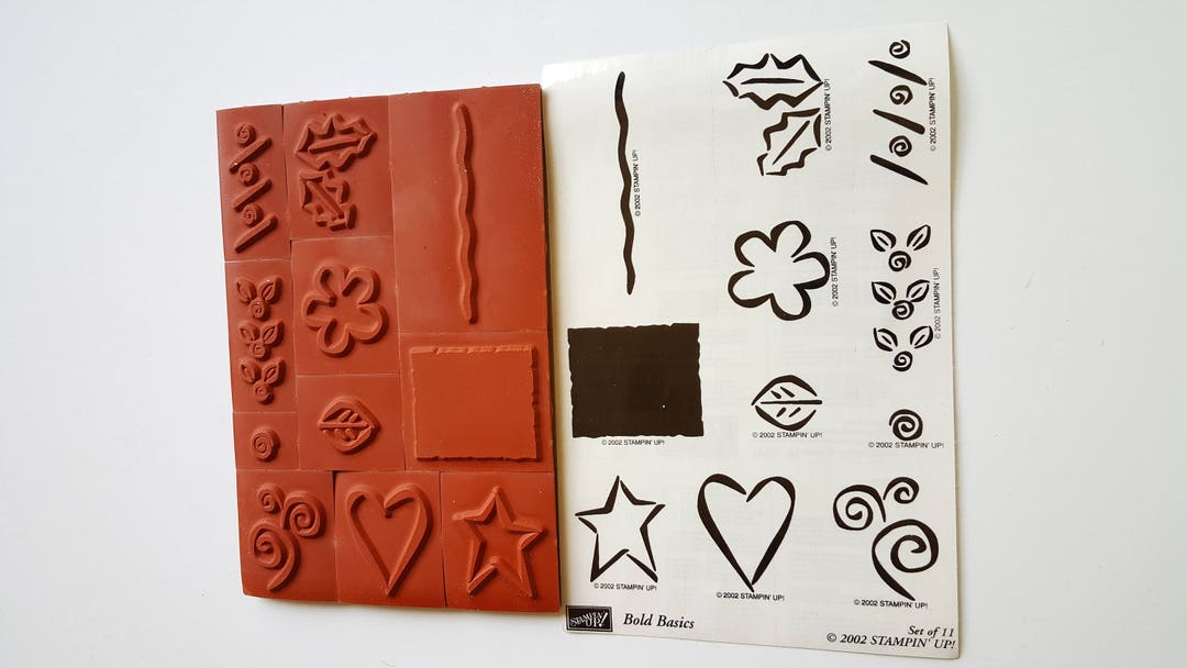 Bold Basics Stampin' Up Rubber Stamp Set Rubber Etsy