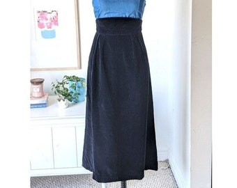 black velvet high waisted skirt, size medium