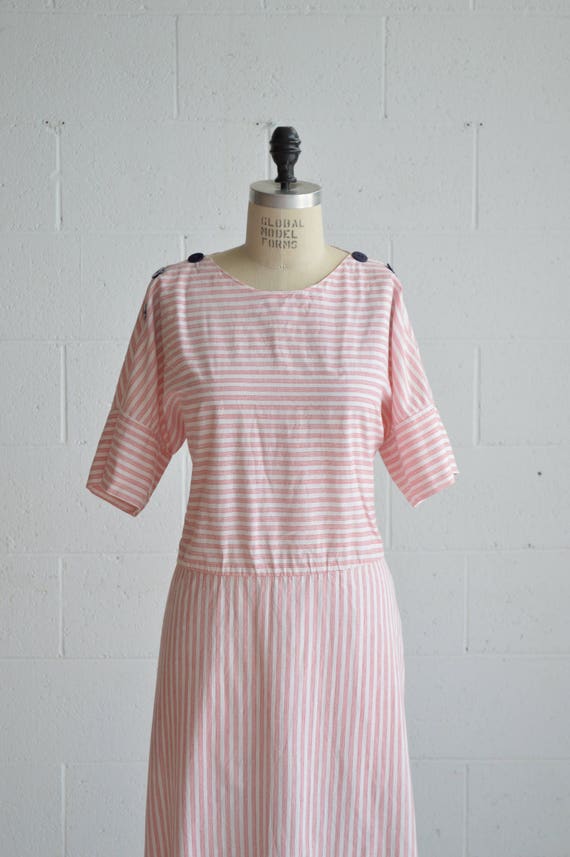 1980s red and white stripe dress · candy striper … - image 4