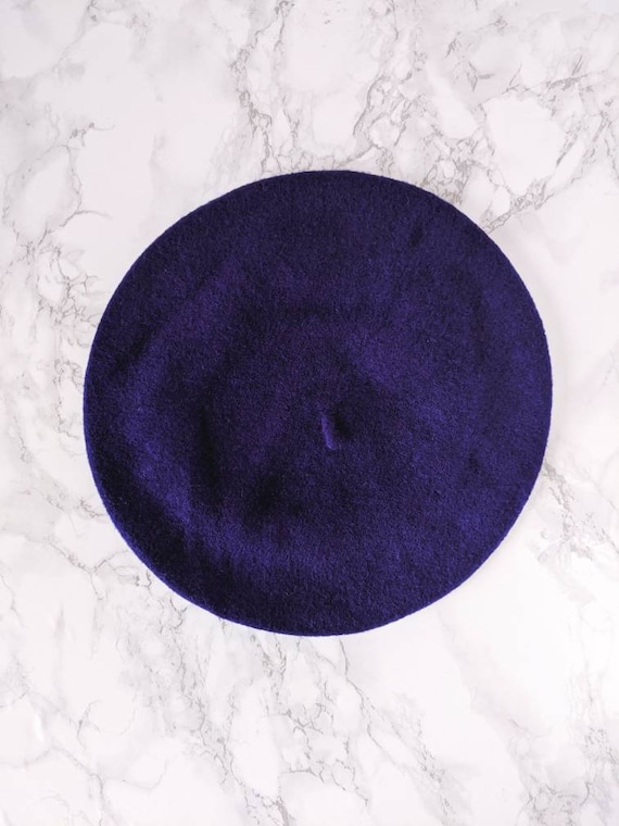 dark purple classic wool beret