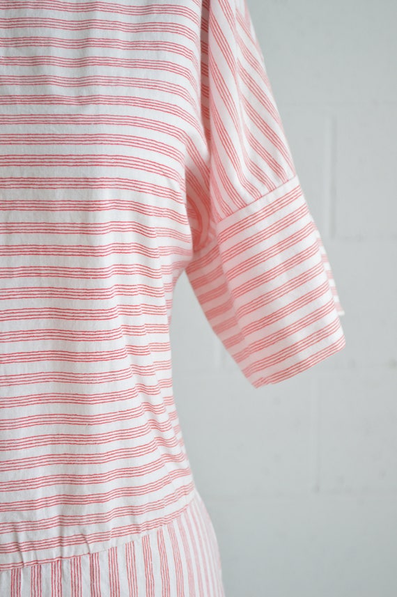 1980s red and white stripe dress · candy striper … - image 5