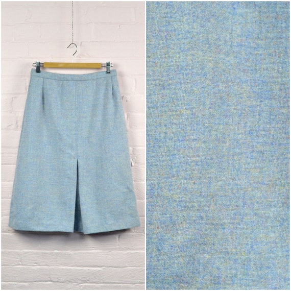 light blue wool skirt