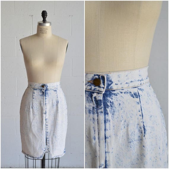 1980s denim skirt · vintage high waisted jean skir