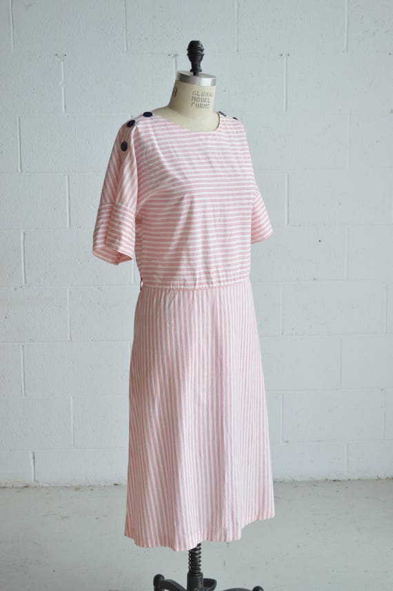 1980s red and white stripe dress · candy striper … - image 7