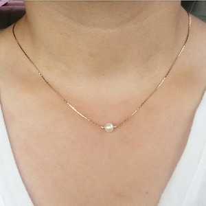 Pearl necklace, Dainty Necklace, Minimal Necklace, Gold Necklace, Gold Plated Necklace, Single Pearl Necklace