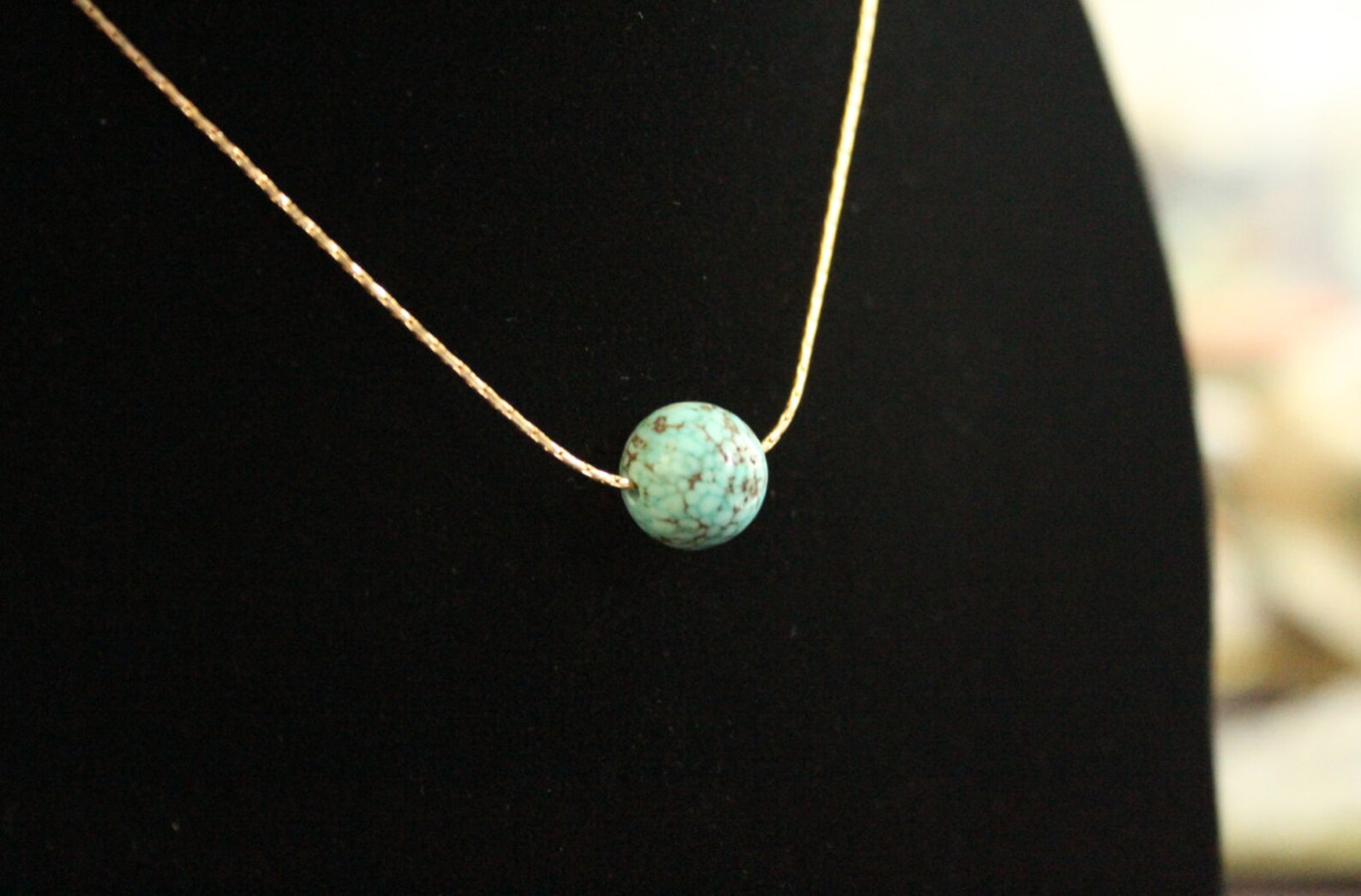 Turquoise Necklace Single Bead necklace | Etsy