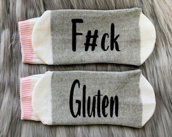 Chaussettes sans gluten - Sans gluten - Maladie cœliaque - Cadeaux cœliaques - Intolérance au gluten - Drôle sans gluten - Maman sans gluten - Sœur sans gluten