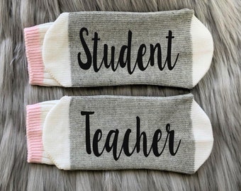 Student Teacher Socks-Teacher Graduation Gift-New Teacher Gift-Gift for Teachers-Teacher est 2024