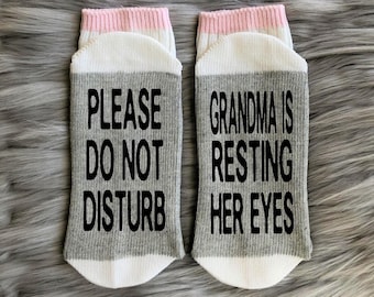 Grandma is Resting Her Eyes Socks-Gifts for Grandma-Grandma Mother's Day-New Grandma Gift-Mothers Day Gift-Grandma Birthday Gift